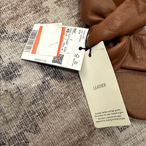 New Mango Tan Leather Mules sandals sz 40 / 9 - Picture 8 of 9